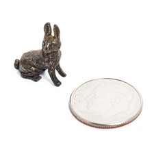 Antique Vintage Metal Bunny Rabbit Charm, Collectible Cracker Jack Prize Toy picture
