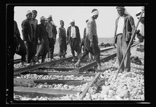 Photo:Lydda Jerusalem Railroad Repair Workers 1938 Palestine Track Repairs picture
