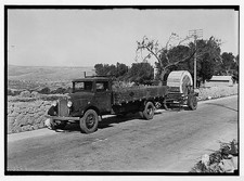 Photo:Jerusalem Palestine 1930s Post Office Trailer Truck Postal Service picture
