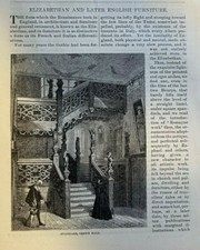 1877 Elizabethan and Later English Furniture illustrated picture