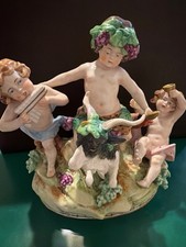 Vintage Oldest Volkstedt Porcelain Four Cherub Grouping Harvest Scene Mint Cond picture