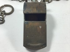 US Army Brass Military Whistle w/ Chain W9 picture