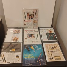 7 1940's & 1950's Ephemera Advertisements Eversharp, Parker, & Sheaffer's Pens picture