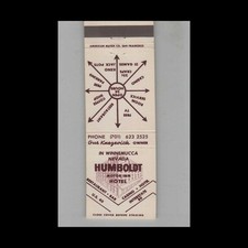 Matchbook Cover Humboldt Motor Inn Hotel Winnemucca NV #2 picture