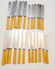 VINTAGE Set Of 24 Knives  MAPPIN & WEBB Butterscotch Sheffield Cutlery Yellow picture