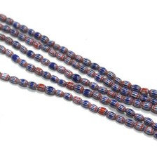 Chevron Glass Bead Oval Antique Vintage Jewelry Craft Embroidery 2 String 4mm picture