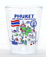Phuket Thailand Landmarks and Icons Collage Shot Glass picture