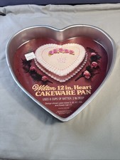 Vintage 1978 Wilton 12 in Heart Cakeware Pan Aluminum Mold #2105-5168 picture