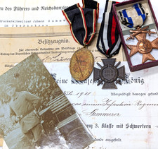 Scarce WW1 Germany Bavarian Army soldier's medals and award documents picture