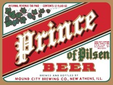 Prince of Pilsen Beer of New Athens IL NEW Metal Sign: Lg. SIZE 12X16   picture