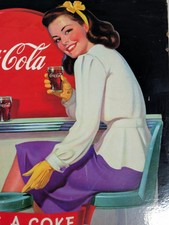 Old Vintage Coco Cola  Hanging Sign Beverage Soda Gas Station  15