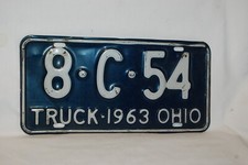 1963 Ohio Truck License Plate 8-C-54 picture