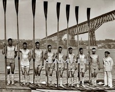1914 Wisconsin University CREW  TEAM on Hudson River PHOTO picture