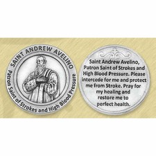 Saint St. Andrew Avellino - Prayer to Saint St. Andrew - Pocket Coin  picture