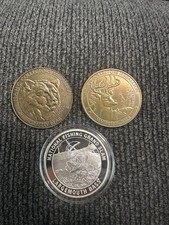 2 NAHC Coins Whitetail Deer & Grizzly Bear And NAFC Largemouth Bass Proof Coin picture