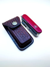 Leather Sheath Pouch Fits Victorinox Swiss Champ & 6–7 Layer Swiss Army Knives picture