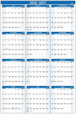 2026 Yearly Wall Calendar - JAN 2026 - DEC 2026, 22.8