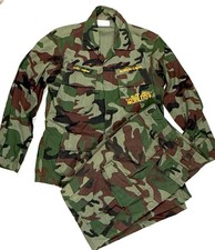 Original Vintage 1980s-90s Thai Army Named Matching Camouflage Trousers & Jacket picture