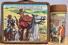 1972 Aladdin Gunsmoke Metal Lunchbox And Thermos picture