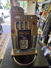 Vintage 1946 Mills Silver Falls Nickel Mechanical Slot Machine,  Man Cave Casino picture
