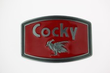 Cocky Pewter Finish Metal Belt Buckle picture