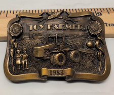 Toy Farmer Belt Buckle Bronze Color Limited Edition Vintage 1983 EUC picture