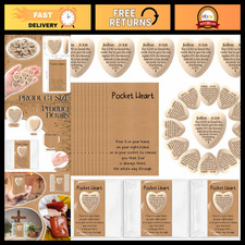 Christian Pocket Hug Heart Tokens - John 3:16 Wooden Bible Verse Gifts, 100 Set picture