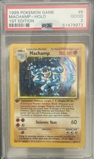PSA 2 1999 Pokémon Game Machamp Holo 1st Edition #8/102 picture
