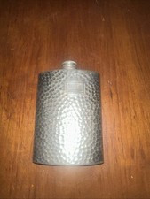 SHEFFIELD HAND HAMMERED FINE ENGLISH PEWTER 6 OZ WHISKEY FLASK picture