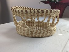Vintage Gullah Sweet Grass Basket, Handmade, Charleston SC, 3.5