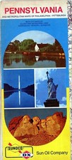 Vintage Sunoco Oil & Gas Pennsylvania Metropolitan Map Philadelphia Pittsburgh picture