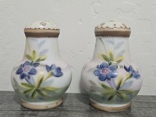 Rare VTG Nippon Handpainted Porcelain Salt And Pepper Shakers NS picture