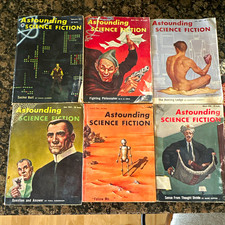 Astounding Science Fiction Lot of 6 1954 Issues Feb-Apr-Jun-Jul-Oct Illustrated picture