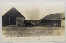 Real Photo Antique Car Barn Garage Country Antique c1913 Postcard picture