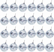 24 Pcs Mini Disco Ball Ornaments for Christmas Tree – 1.2 in Disco Ball Chri... picture