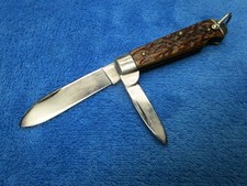 VINTAGE KEEN KUTTER POCKET KNIFE BONE 2 BLADE EASY OPEN FOLDING JACK USA picture