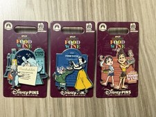 Disney Parks Epcot Trading Pins Food & Wine Snow White Luca Ratatouille Set Of 3 picture