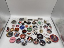 Collection Of 45+ Vintage Rock & Roll Bands Lapel Pin Back Jacket Buttons picture