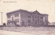 Sweetwater Texas High School Building Vintage Car Postcard 1923 picture