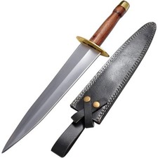 Wild Turkey Handmade Arkansas Toothpick Knife w/Wood Handle & Leather Sheath picture