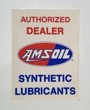 Vintage Amsoil Synthetic Lubricants Authorized Dealer Window Cling Sign 10x13.5” picture