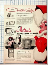 Vintage 1940s Motorola Christmas TV Radio Ad Santa Claus Ephemera picture