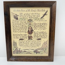 23rd Psalm An Indian Version Native American Signed Nakoma 1991 Print Framed picture