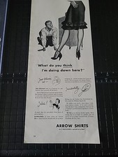 1945 Arrow Shirts man on knees art WWII Buy War Bonds Vintage Print Ad 5x14  picture
