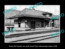 Terrace Bc Canada The Railroad Depot Station c1920 Old Large Historic Photo picture