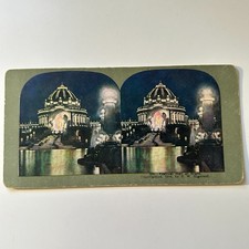 Festival Hall At Night Truth Stranger Than Fiction Antique Stereoview Card 5H6-3 picture