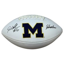 Denard Robinson Autographed Michigan Wolverines Logo Football w/
