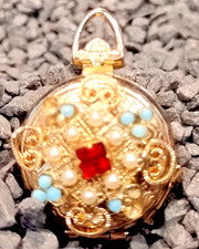 Witch Wicca Crystal Magick Locket Pendant – Gothic Wealth Luxury Talisman Amulet picture