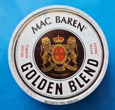 VINTAGE DENMARK MAC BAREN GOLDEN BLEND PIPE COLLECTIBLE EMPTY TOBACCO TIN BOX picture