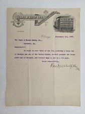 1885 antique RAND McNALLY & CO chicago il EAGLE PHENIX GEORGIA MAP LETTERHEAD picture